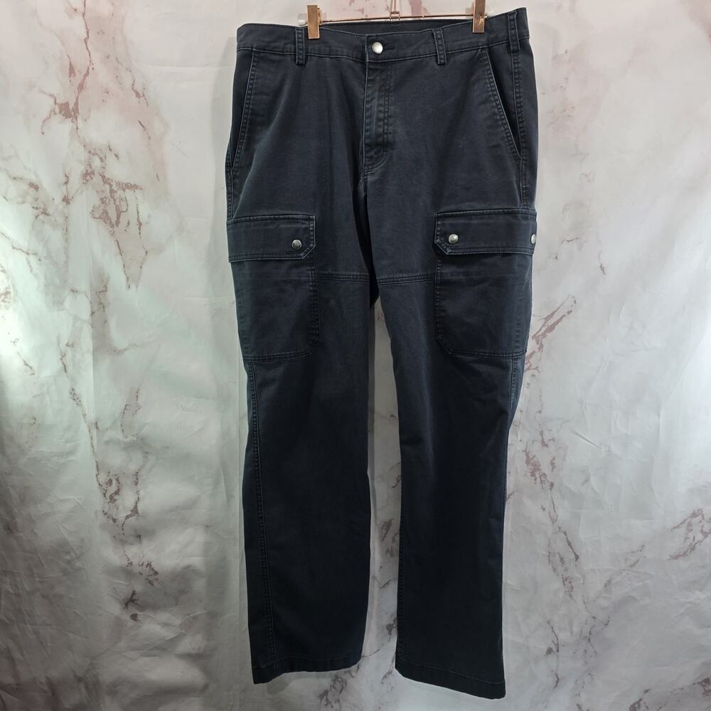 Duluth Pants Mens 36 X 34 Navy Blue 40 Grit Flex Twill Standard Fit Cargo